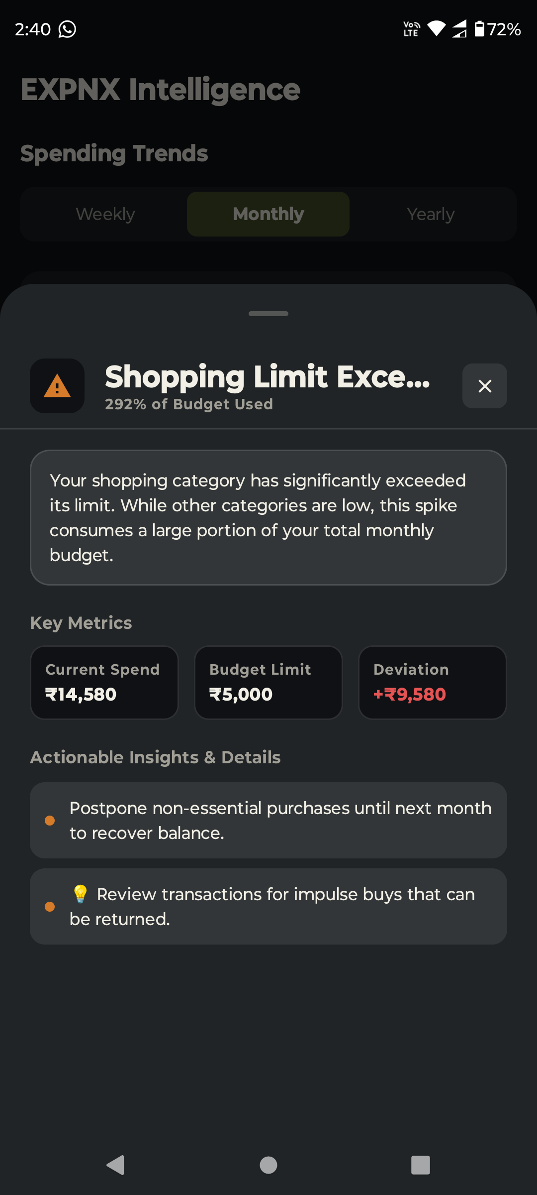Actionable Limit Warnings